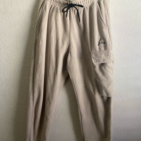 Jordan Essential Fleece Winter Cream Jogger Cargo Sweat Streetwear Pants Size S - Picture 4 of 16